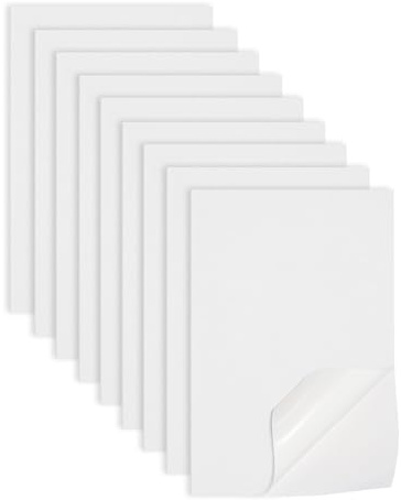 Jtnohx Adhesive Eva Foam Sheets, 9 Pcs Sticky Foam Paper for Crafts, 17.78×28.7cm Craft Foam Sheets with Self Adhesive Backing, Eva Drawer Liner for Jewelry Box (White)
