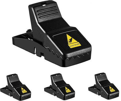 Mouse Trap Reusable Mice Trap - 4-PACK Mouse Traps for Indoors and Outdoors Mouse Trap Kill Instantly, Effective Highly Sensitive Rodent Catcher - Quick Mice Kill Mouse Control (4-PACK)