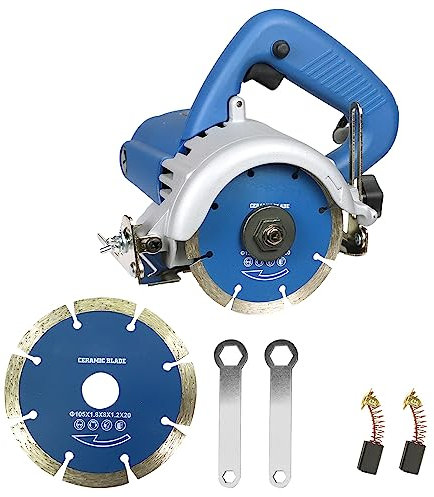 Hancaner Cortador de Azulejos Electrico,1200W Cortadora de Azulejo Electrica,Sierra Circular Baldosas,Cortador de Mármol,Ajuste del ángulo de 0-45°, Ajuste de Profundidad 0-32