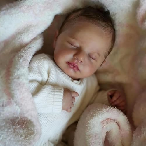 RXDOLL 50 cm realistisk nyfödd babydockor silikon helkropp sovande nyfödd pojke vattentät naturtrogen babydockor som ser verkliga liv silikon bebisar docka för barn ålder 3+