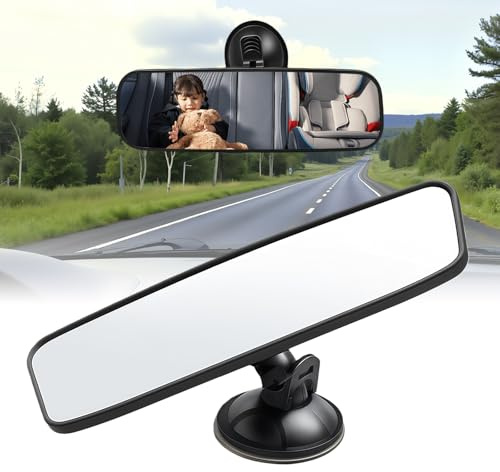 Specchietto retrovisore universale per auto, con grandangolo, rotazione di 360°, specchietto retrovisore interno con ventosa, specchietto retrovisore interno per auto, camion, Suv, furgoni, camion
