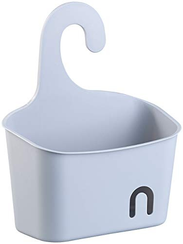 BadeStern Duschablage: Duschkorb mit Aufhänge-Haken und Ablaufgitter, erweiterbar, grau (Duschkorb zum Hängen, Badkorb zum Hängen, Regal)