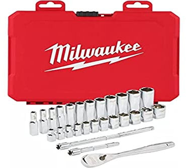 Milwaukee 3/8in Ratcheting Socket Set Metric, 32 Piece