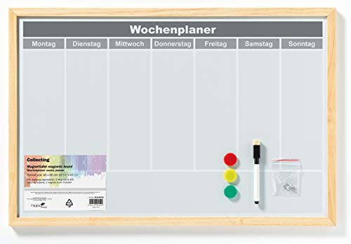 Walther Magnetische Whiteboard, 40x60 cm, Weiß, Melamin, Holzrahmen, Schüler, Schule, Wandmontage