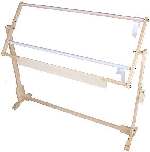 Stickständer, Stickrahmen Eckig Verstellbar Kreuzstich Rahmen Einstellbare Stickerei Ständer Holz Seidenmalerei Rahmen Tischplatte Stickständer Kreuzstich Bodenständer 360 Rotation 32ct 100cm