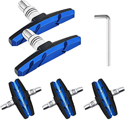 SenluKit 4 Paar V Fahrradbremsbeläge,V-Brake Fahrrad Bremsbeläge Für Shimano, Tektro, Avid, Clarks, Contec, Sram, XLC Bremsleistung, Langlebige & Passgenaue Bremsklötze 70 mm