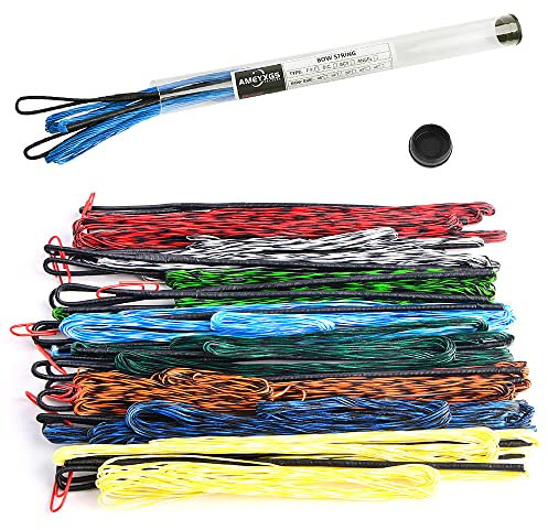 SHARROW Bogenschießen Dacron Bogensehne Handgemachte Ersatz Bogensaiten 16 Stränge Bogenschnur für 68 70 Zoll Recurve Bogen Langbogen (Blau, AMO 68/Aktuelle Bogensehnenlänge 164cm)