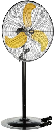 HiCFM 30 Pedestal Standing Fan, 8300 CFM High Velocity 80° Oscillating Heavy Duty Metal Stand Fan for Industrial, Commercial, Garage, Workshop Use - UL Listed