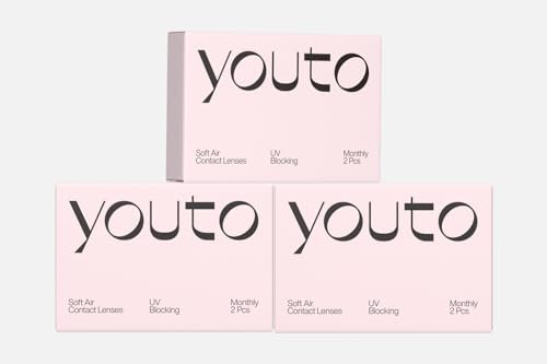 youto Monatslinsen weich, 6 Stück,sphärische Kontaktlinsen, UV Schutz und Hohes Trageg efühl, BC 8.5 mm, DIA 14.0 mm