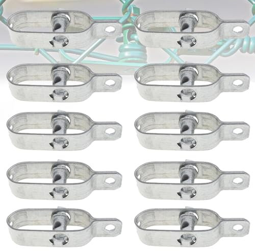 Voarge 10 Pièces Tendeur Grillage,Tendeurs à Fil Barbelé, Tendeur Grillage en Acier Galvanisé 90mm,Kit de Connecteurs Tendeur de Corde pour Fil de Tension