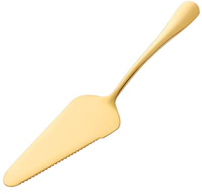 PRETYZOOM Espátula para Tartas De Acero Inoxidable con Filo Dentado Pala Dorada para Cortar y Servir Pastel Herramienta De Repostería Resistente y Fácil De Limpiar para Cocina