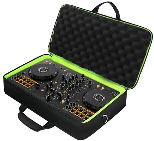 SNIGJAT DJ Controller Case for DDJ FLX4 / DDJ 400 / DDJ REV1, Padded DJ Controller Bag with 2 Pockets for Cables, Accessories, DJ Carrying Case with Adjustable Shoulder Strap for DJ Equipment
