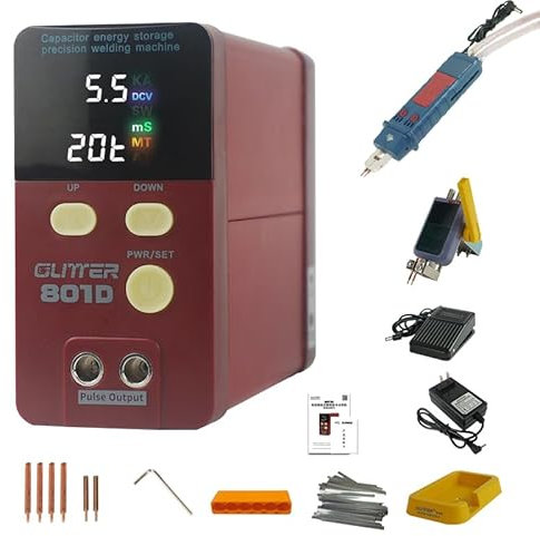 801D Battery Spot Welder 12 KW Capacitor Energy Storage Pulse Welding Machine, Mini Portable Spot Welding Equipmen