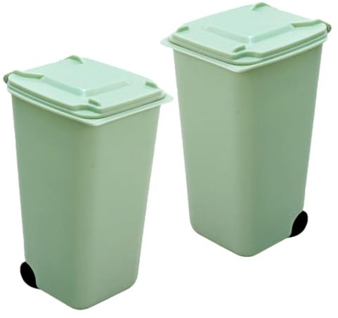 Angoily 2piezas Mini Bote De Basura De Escritorio Organizador De Mesa Pequeño Unidades Para Oficina y Hogar Papelera Práctica y Compacta