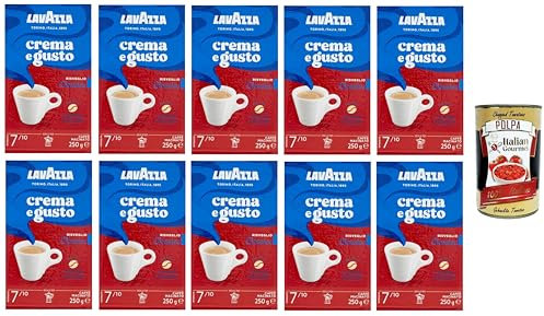 Crema e Gusto Caffè Macinato Classico Café molido clásico Cream and Taste 10x 250gr + Italian Gourmet polpa 400g