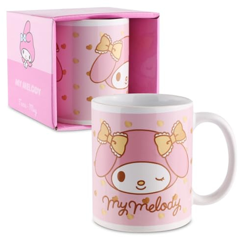 Hello Kitty mugg 350 ml – My Melody keramikkopp med handtag – officiell Sanrio-design – present till barn och fans – kaffekopp/mugg