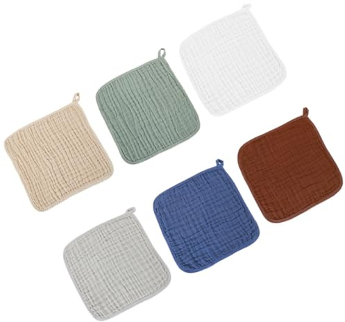 KICHOUSE Paños para Eructar Bebés 6 Capas de Gasa 100% Algodón Suave y Absorbente 6 Unidades de Colores Variados Toallitas para Recién Nacidos para Regurgitaciones Baba y Sudor Cuidado