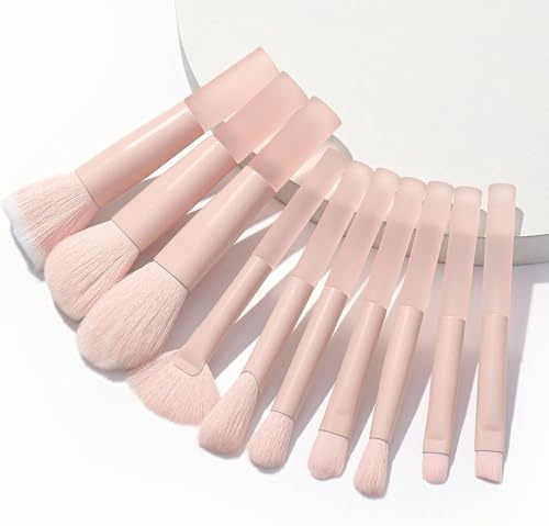 Durdiiy 10Pcs Makeup Brush Set, Make Up Brushes Professional Foundation Blusher Brush, Eye Soft Make-up Tools Essential up Set Gift for Women, Girl (pink)