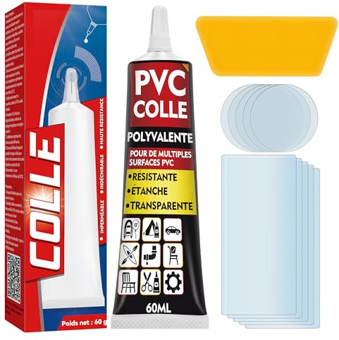 HuakChai Kit Riparazione Piscina e Kit Riparazione Materassi Gonfiabili, Colla per PVC Impermeabile per Riparazioni Rapide di Canotti, Salvagenti e Piscine Fuori Terra