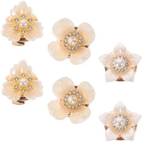 VALICLUD Cubrebotones Desmontables para Blusas de Mujer con Flores de Rhinestone y Perla Joyas Elegantes para Ocasiones Formales