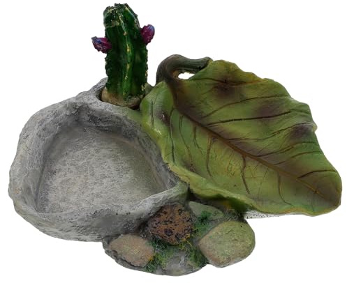 KHBUAB Comedero para Reptiles de Resina, Resistente, para Lagartos y Geckos