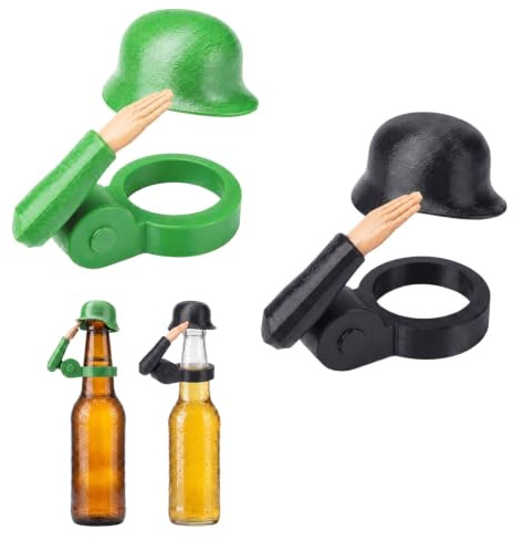 2 piezas Tapón para botellas de cerveza, Tapa de casco de cerveza, Tapón para botellas de cerveza con forma de soldado, adecuadas para bares, tapas decorativas para botellas de cerveza