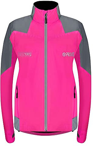 Proviz Women Nightrider Waterproof Cycling Jacket - Pink, Size 8