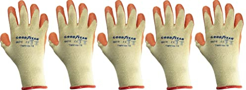 Goodyear Set mit 5 Handschuhen aus Baumwolle und Latex Modell G0310 Größe 9