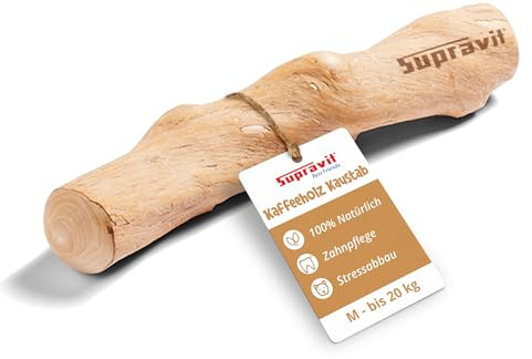 Supravit Natürlicher Kauknochen aus Kaffeeholz für Hunde M | Mehr als EIN Holzstäbchen - spannendes Hunde Kauspielzeug & langanhaltende Beschäftigung | Kaustab Kauholz