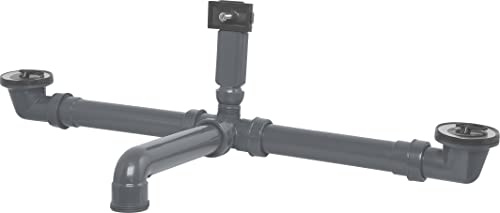 Cornat Rezyklat T354504R - Desagüe de desagüe para fregadero doble reversible de 1/2, plástico reciclado, fabricado en Alemania, color gris