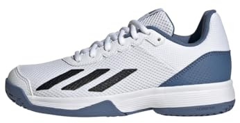 adidas Courtflash Tennis Shoes, Cloud White/Core Black/Crew Blue, 10.5 UK