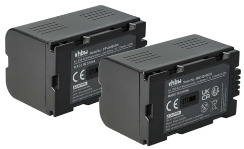 vhbw 2X batería Compatible con Panasonic NV-MX300, NV-MX5, NV-MX350, NV-MX1, NV-MX30, NV-MX2 cámara de vídeo (1700 mAh, 7,2 V, Li-Ion)