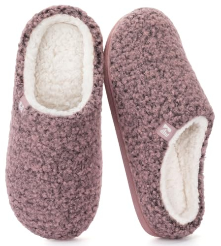 RockDove Women's Plush Retreat Sherpa Fleece Clog Slipper, Size 9-10 US Women, Pink Crepe