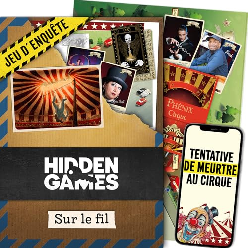 Hidden Games Dossiers Criminels - Jeu de Crime, Jeu de détective, Escape Game, enquete criminelle a resoudre, enquête immersive, Jeux pour Adultes, Dossier Criminel - sur Le Fil