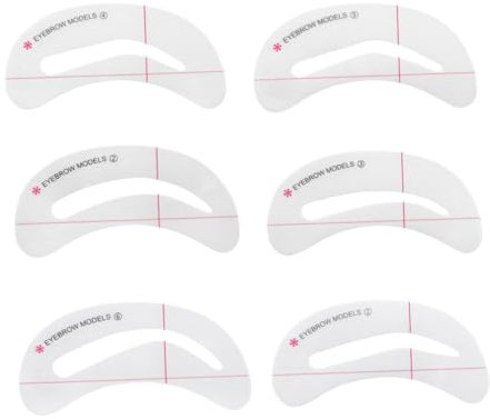 WOONEKY 6Pcs Eyebrow Grooming Stencil Kit with Styles Reusable Eyebrow Shaping Template for Precise Makeup Application DIY Beauty Tool