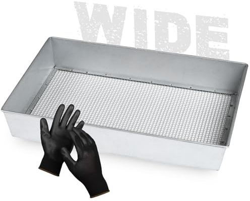 Wenses Soil Sifter, Wide Size (17.5 x 11.5 inches) with 1/4-inch Mesh, Garden Sieve for Dirt, Sand, Rocks, and Compost