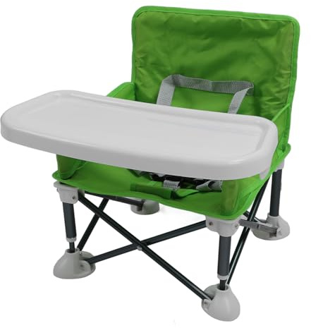 Chaise Pliante pour Enfants, Structure Robuste, Chaise de Salle à Manger pour Enfants Résistante à L'eau, Siège Rehausseur pour bébé Facile à Transporter avec Plateau pour Plage