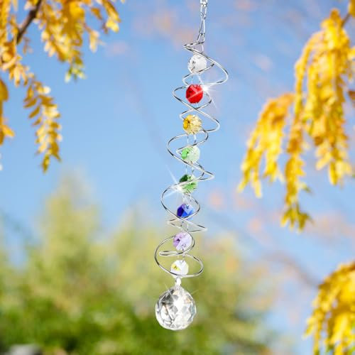 Acchiappasole Con Cristalli, Cristalli per Finestre Appendere, Prisma Arcobaleno da Finestra,Cristallo Arcobaleno Suncatcher Vetro Cuore Prisma Chakra per la Decorazione di Casa,Ufficio e Giardino