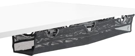 VIVO Under Desk 36 inch Mesh Net Cable Management with Power Strip Holder, Wire Organizer, Adjustable Home Office Standing Desk Cord Storage, Black, DESK-AC36MH-S