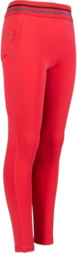 HKM Aymee silikon knälapp ridleggings, rosa, 7/9 år, Rosa, 7-9 År