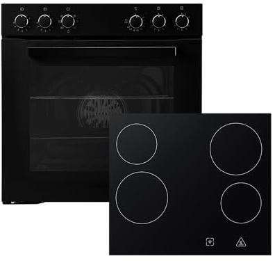 Respekta Horno empotrable con placa, negro mate HS2001MS-26 / Clase energética A / 72 l de capacidad / 7 modos de calentamiento / 9 niveles de potencia/Función descongelación y cocción al vapor