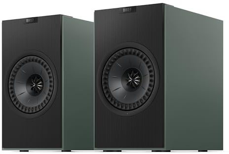 KEF Coda W Wireless HiFi Bookshelf Speakers, Moss Green | Bluetooth 5.4 aptX Lossless | Compatible with Turntable, TV, PC, Laptop & more | Music | TV & Home Cinema | Gaming