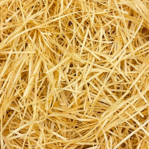Qcdou 100g Shredded Tissue Paper for Gift Boxes Light Brown, Hamper Filling | Packaging Filler, for Birthday, Christmas, Wedding, Hamper, Luxury Gift Box Presentations