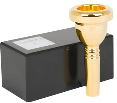 12.7mm Tenor Trombone Mouthpiece Gold Silver Large 5G Horn Mouth Brass Instrument Replacement Accessori(Gold)