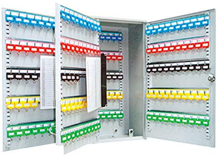 Arregui PL300 Cassetta Portachiavi con Ganci Regolabili | Cassetta di Sicurezza per 300 Chiavi da Muro | Appendichiavi da Parete | Portachiavi Inclusi | Armadietto per Chiavi |55x38x20,5 cm | grigio