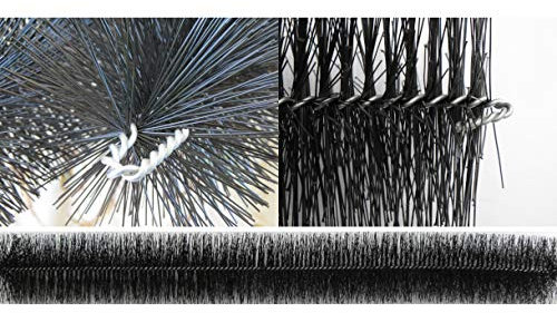 16x Dachrinnenbürste Ø 15cm, 120cm inkl. 12 Sicherungsklammern gegen Sturm und Wind