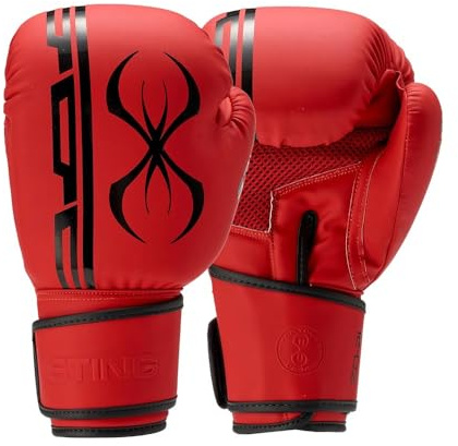 STING Armaplus - Guantoni da boxe T3 ammortizzanti con nucleo Hi-Flow, ideali per boxe, MMA e Muay Thai, 453,6 g, colore rosso, per uomini e donne