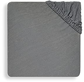 Jollein 511-507-00094 - Sábana Bajera para bebé (100% algodón, 60 x 120 cm), Color Gris