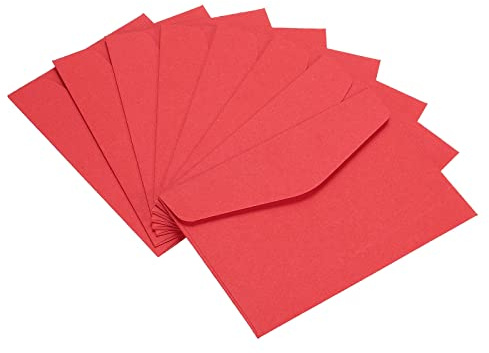PATIKIL Mini buste, confezione da 100 pezzi di carta vuota piccoli oggetti di archiviazione per biglietti da visita per biglietti di auguri, festa di auguri, rosso