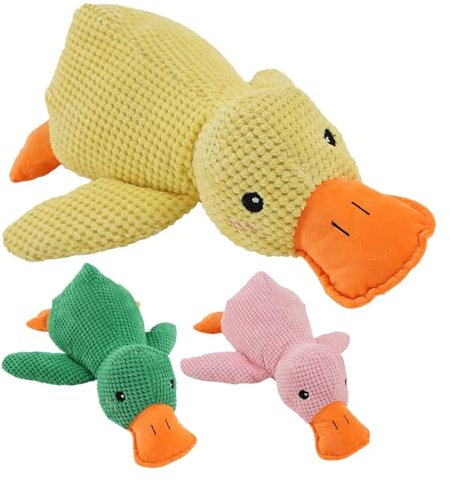 Hundespielzeug Ente Plüsch,Quietschende Ente Für Hunde, Süße Plüschente Mit Weichem Quietscher Für Hunde, Süße Ente Ohne Füllung Mit Weichem Quietscher, Kauspielzeug Für Hundekuscheltiere